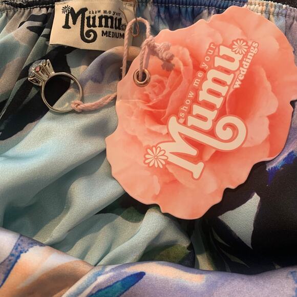 NWT Show Me Your Mumu Maxi Dress Women's Medium Heather Halter Mint To Be Floral - Picture 4 of 7